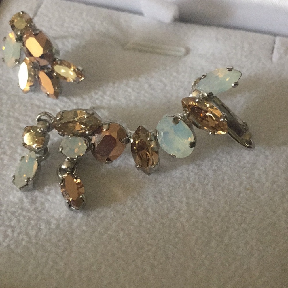Custom made asymmetrical ear crawler earrings